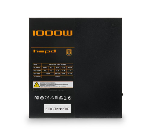 Блок питания 1000 Вт HSPD HSI-1000GF, черный