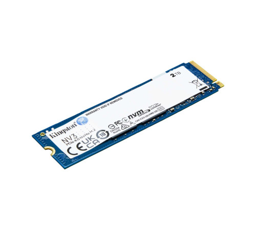 Твердотельный накопитель Kingston NV3, 2TB, M.2(22x80mm), NVMe, PCIe 4.0 x4, 3D TLC, R/W 6000/5000MB/s, TBW 640, DWPD 0.3