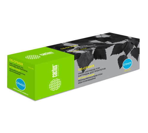 Картридж лазерный Cactus CS-CF542X CF542X для HP LJ M254dw/M280nw/M281fdn, желтый (2500 стр.)