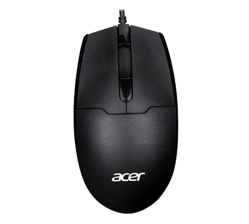 Мышь проводная Acer OMW126, 3 кнопки, 1000 dpi, USB, черный