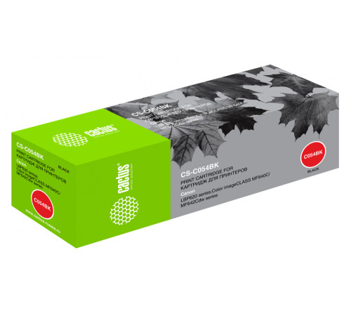 Картридж лазерный Cactus CS-C054BK 054 BK для Canon LBP 621Cw/ 623Cdw/641Cw/643Cdw, черный (1500 стр.)