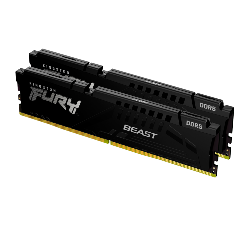 Модуль оперативной памяти Kingston 16GB FURY Beast Black XMP DDR5 5200Mhz DIMM,  CL40, 1.25V, (Kit of 2) 1RX16 40-40-40  288-pin 16Gbit, RTL