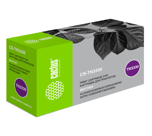 Картридж лазерный Cactus CS-TN3330 TN-3330 для Brother HL-5440D/5450DN/5470DW/6180 (3000 стр.)
