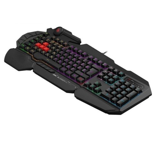 Клавиатура проводная игровая A4Tech B310N, мультимедийная, USB, LED, 1.8 м, черный
