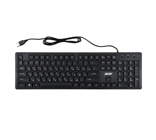 Клавиатура проводная Acer OKW020, USB, slim, черный