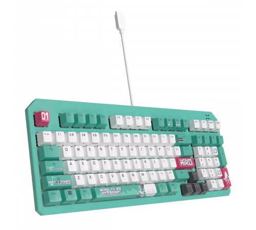 Клавиатура проводная игровая ASUS RA09 TUF GAMING K3 GEN II MIKU, зеленый