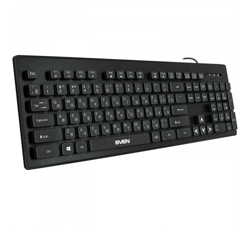 Клавиатура проводная SVEN KB-C7500EL, 104 клавиши, подсветка, черный