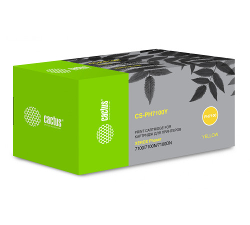 Картридж Cactus CS-PH7100Y 106R02608 для Xerox Phaser 7100/7100N/7100DN, желтый (4500 стр.)