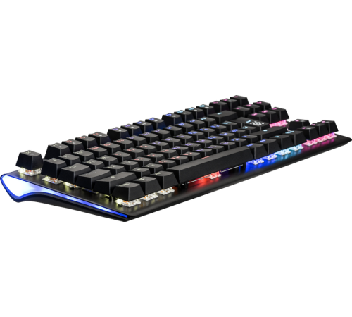 Клавиатура проводная игровая Defender Dark Arts GK-375 RU, механическая, подсветка, Rainbow, 87 клавиш, черный