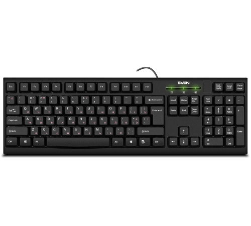 Клавиатура проводная SVEN KB-S300, 104 клавиши, черный