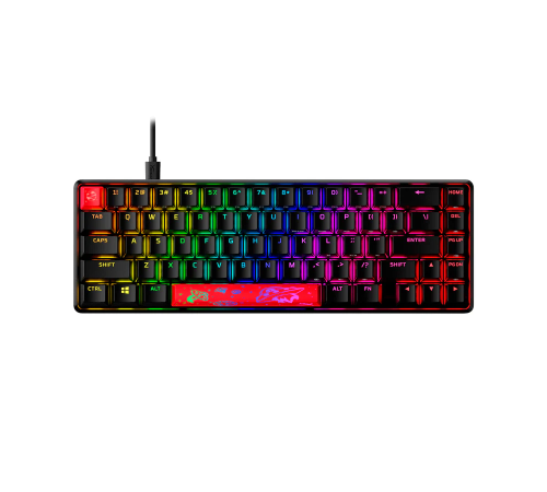 Клавиатура проводная игровая HyperX Alloy Origins 65 Aqua, USB, черный