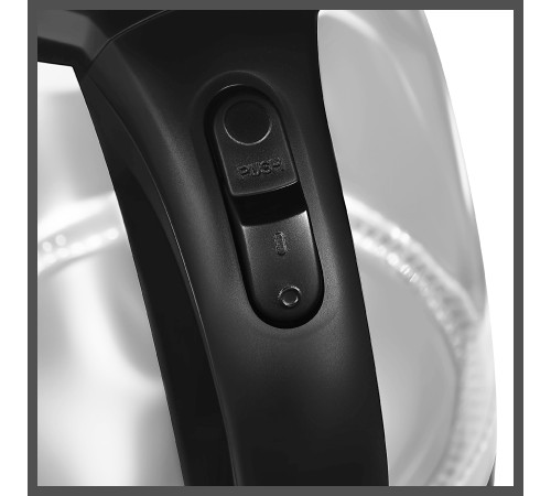 Чайник EVELUX EWK 0904 G, стекло, черный