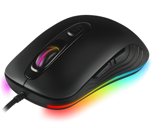 Мышь проводная игровая SVEN RX-G820, 7 кнопок, 200-4800 dpi, RGB подсветка, черный