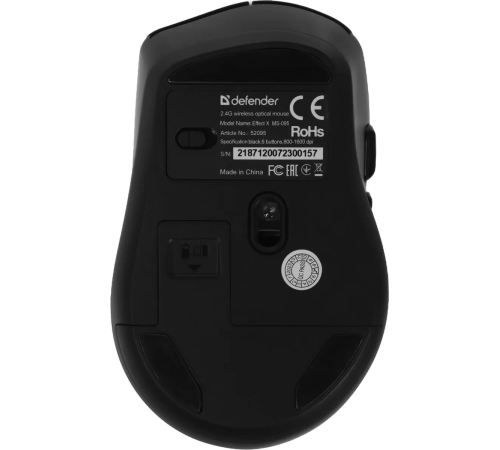 Мышь беспроводная Defender Effect X MS-095, 6D, 800-1600 dpi, черный