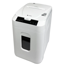 Уничтожитель документов ГЕЛЕОС АП40-5, DIN P-5 (5 ур-нь секр.), фрагмент 1,9х12мм, АВТОПОДАЧА 180 лист  (70г/м2), пл.карты/скрепки/скобы, 37 литров