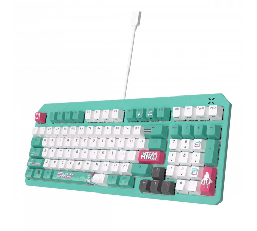 Клавиатура проводная игровая ASUS RA09 TUF GAMING K3 GEN II MIKU, зеленый