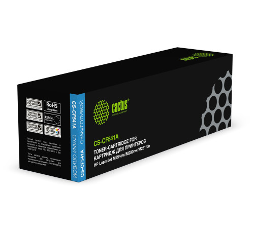 Картридж Cactus CS-CF541A CF541A для HP LJ M254dw/M280nw/M281fdn, голубой (1400 стр.)