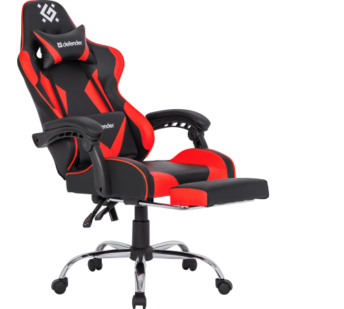 Кресло компьютерное Defender Pilot, черный/красный