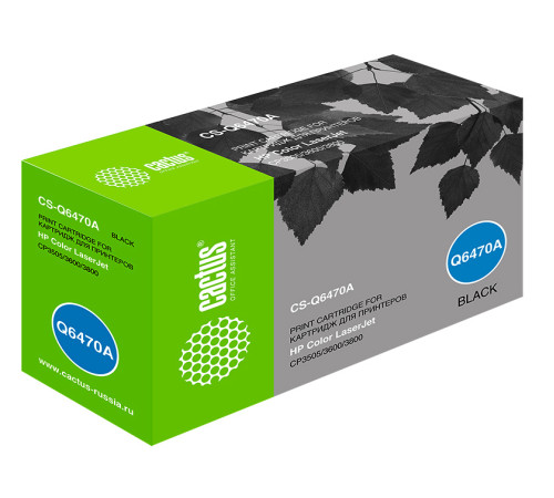 Картридж Cactus CS-Q6470A Q6470A для HP CLJ CP3505/3600/3800, черный (6000 стр.)