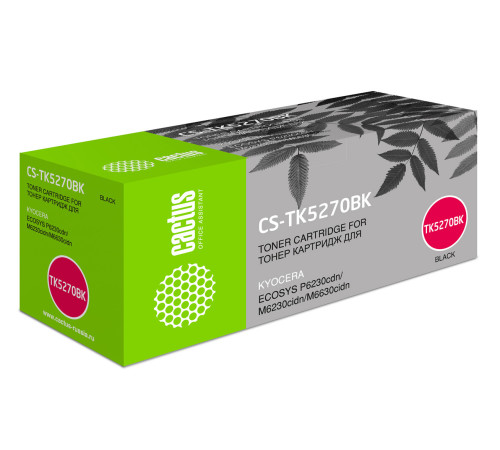 Картридж лазерный Cactus CS-TK5270BK TK-5270BK для Kyocera Ecosys P6230cdn/M6230ci, черный (8000 стр.)