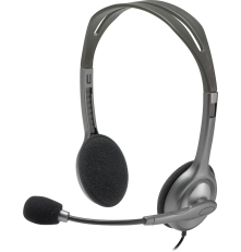 Гарнитура проводная Logitech H110, серый