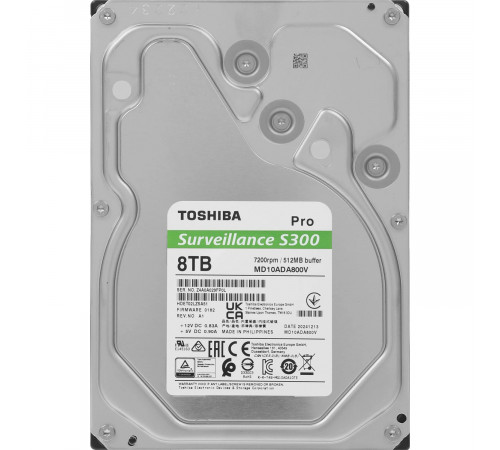 Жесткий диск 8TB Toshiba Surveillance S300 MD10ADA800V