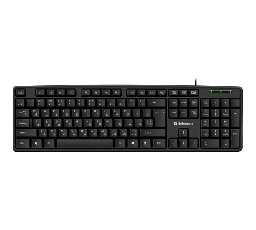 Клавиатура проводная Defender Element HB-520 USB RU, полноразмерная, USB, черный