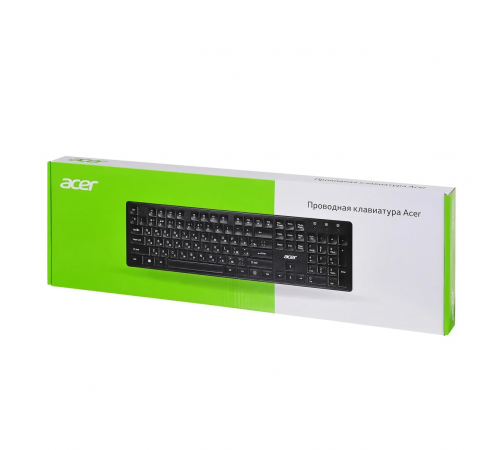 Клавиатура проводная Acer OKW020, USB, slim, черный