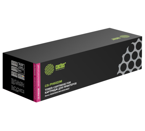 Картридж Cactus CS-PH6022M 106R02761 для Xerox Phaser 6020/6022/WC6025, пурпурный (1000 стр.)