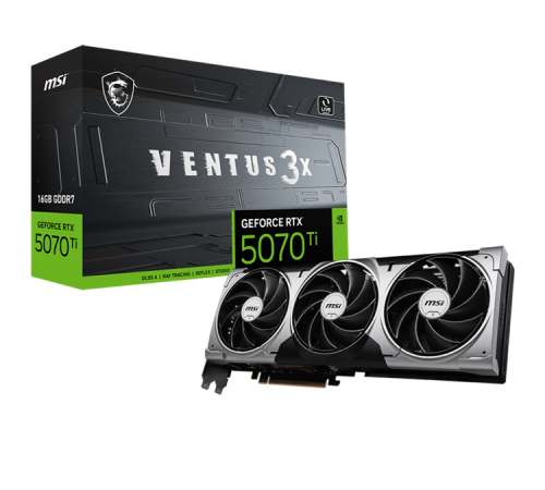 Видеокарта MSI RTX 5070 Ti 16G VENTUS 3X 16GB, GDDR7/256-bit