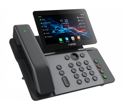 SIP-Телефон Fanvil V66 Pro, 20 SIP-аккаунтов, 7", 1024x600 цветной экран, POE, БП в комплекте, 2x1 Gbps, Wi-Fi 6, BT 5.4, черный