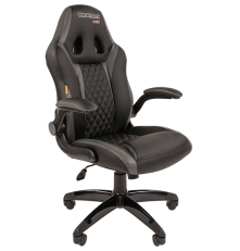 Офисное кресло Chairman game 15, экопремиум, черный/серый