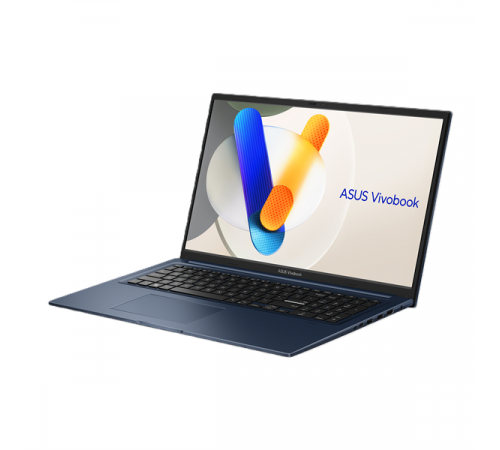 Ноутбук ASUS Vivobook 17 X1704VA-AU982, Intel Core 5 120U, 17.3", FHD, 1920x1080, 16:9, DDR5 16GB, 512Gb SSD, Intel UHD Graphics, Wi-Fi 6+, BT 5.2, No OS, синий