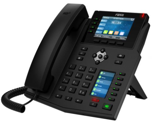SIP-телефон Fanvil X5U, 16 SIP-аккаунтов, 3.5" 480x320 цветной экран, POE, БП в комплекте, 2x1 Gbps, BT 4.2, чёрный SIP-телефон Fanvil X5U, 16 SIP-аккаунтов, 3.5" 480x320 цветной экран, POE, БП в комплекте, 2x1 Gbps, BT 4.2, чёрный