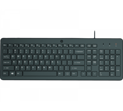 Клавиатура проводная HP 150, USB. черный