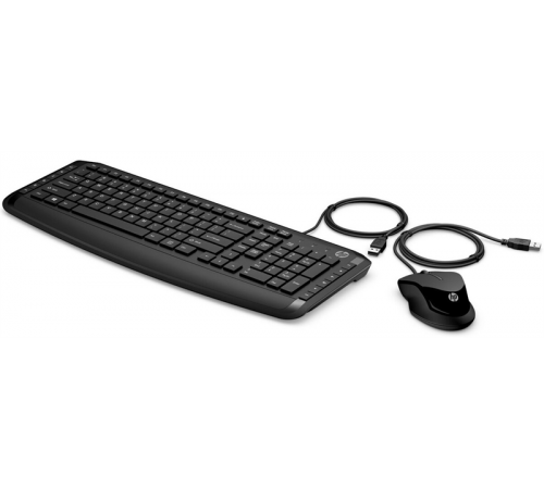 Комплект (клавиатура/мышь) проводной HP Pavilion 200 RUSS, USB, черный