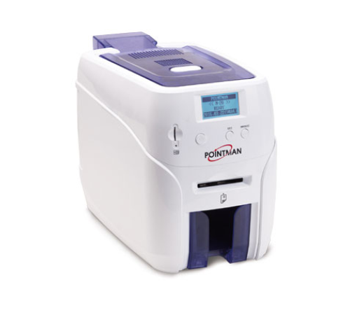 Принтер для печати на пластиковых картах Pointman Nuvia N20, односторонний, лоток подачи на 100 карт+ручная подача (CR-80), приемный на 50 карт, USB2.0 (High-Speed), RS-232, Built in 10/100 Ethernet, ЖК дисплей
