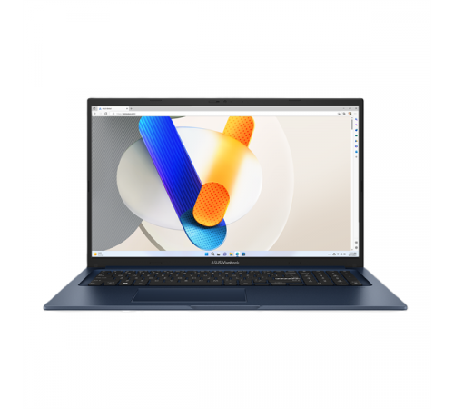 Ноутбук ASUS Vivobook 17 X1704VA-AU982, Intel Core 5 120U, 17.3", FHD, 1920x1080, 16:9, DDR5 16GB, 512Gb SSD, Intel UHD Graphics, Wi-Fi 6+, BT 5.2, No OS, синий