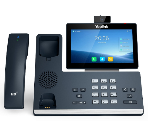 SIP-телефон YEALINK  SIP-T58W Pro с камерой,  16 аккаунтов, цветной сенсорный экран 7" 1024х600, Android, WiFi, bluetooth трубка, GigE, CAM50, без БП, черный