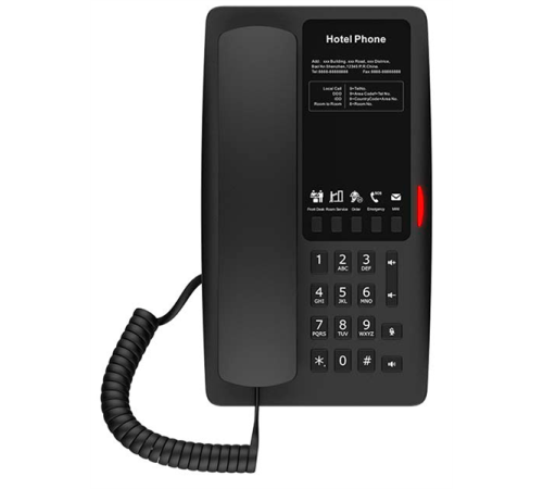 SIP-телефон Fanvil H4, 2 SIP-аккаунта, POE, БП, 2x100 Мб/сек, чёрный