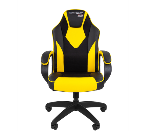 Кресло компьютерное Chairman game 17, экопремиум, черный/желтый