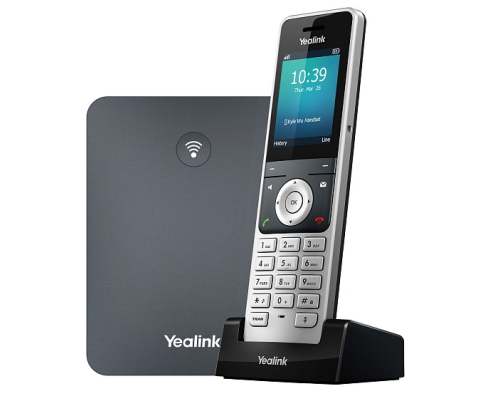 SIP-телефон YEALINK W76P (база W70B+трубка W56H) до 10 SIP-аккаунтов, до 10 трубок на базу, до 20 одновременных вызовов, черный/серебристый
