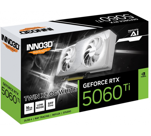Видеокарта INNO3D RTX 5060 Ti Twin X2 OC WHITE 16GB, GDDR7/128-bit