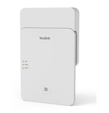 IP-базовая станция Yealink W75 mini MC (база W75B+контроллер W75DM), мини микросота DECT, до 3 баз, до 20 устройств, до 40 вызовов, PoE, белый