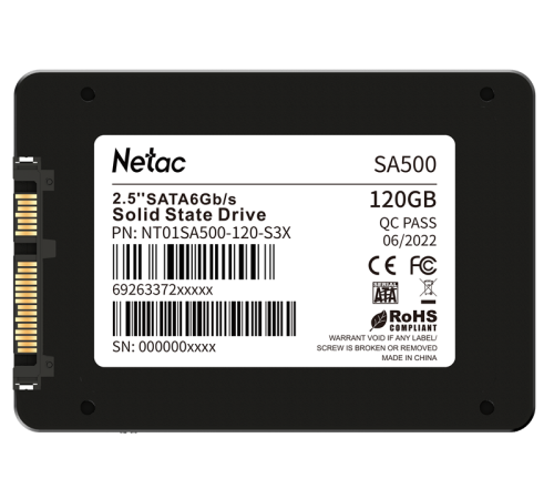 Твердотельный накопитель Netac SA500, 120GB, 2.5"