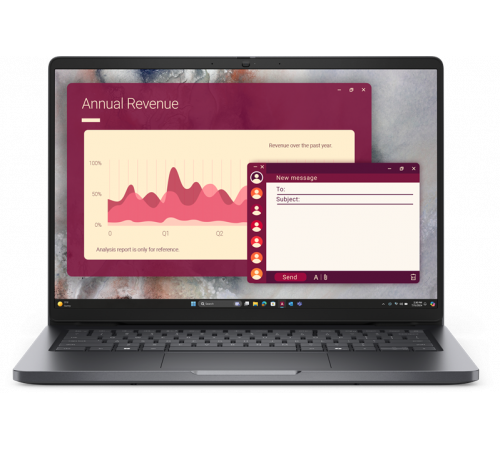 Ноутбук Dell Pro 14, Intel Core 7 250U,32 GB DDR5 (2x16GB)/1TB SSD/Intel graphics/14"/FullHD+/Linux/KB Eng/Rus, серый