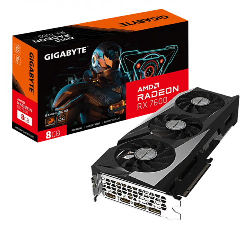 Видеокарта GIGABYTE RX7600 GAMING OC 8GD 8GB, GDDR6/128-bit