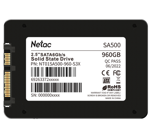 Твердотельный накопитель Netac SA500, 960GB, 2.5"