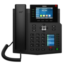 SIP-телефон Fanvil X5U, 16 SIP-аккаунтов, 3.5" 480x320 цветной экран, POE, БП в комплекте, 2x1 Gbps, BT 4.2, чёрный