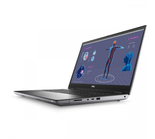Ноутбук DELL Precision 7780, Intel Core i7-13850HX, 17.3", UHD, 128GB DDR5, 2TB SSD, NV RTX 5000, Linux, KB Eng/Rus, серый